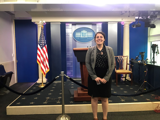 2018-19 Knauss Fellow Mary Kate Rogener in the White House Press Room